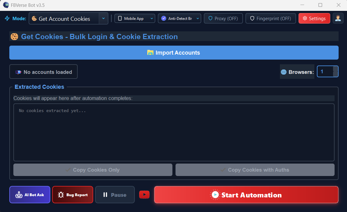 Auto OTP Phone Verification - FBVerse Bot v3.7 Screenshot